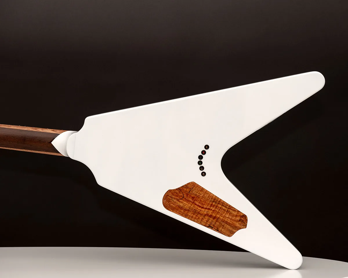 This is a custom guitar, built by a well-known luthier, Augustin Cristian Apostol (@ Avatar2100). Her name is The Evil