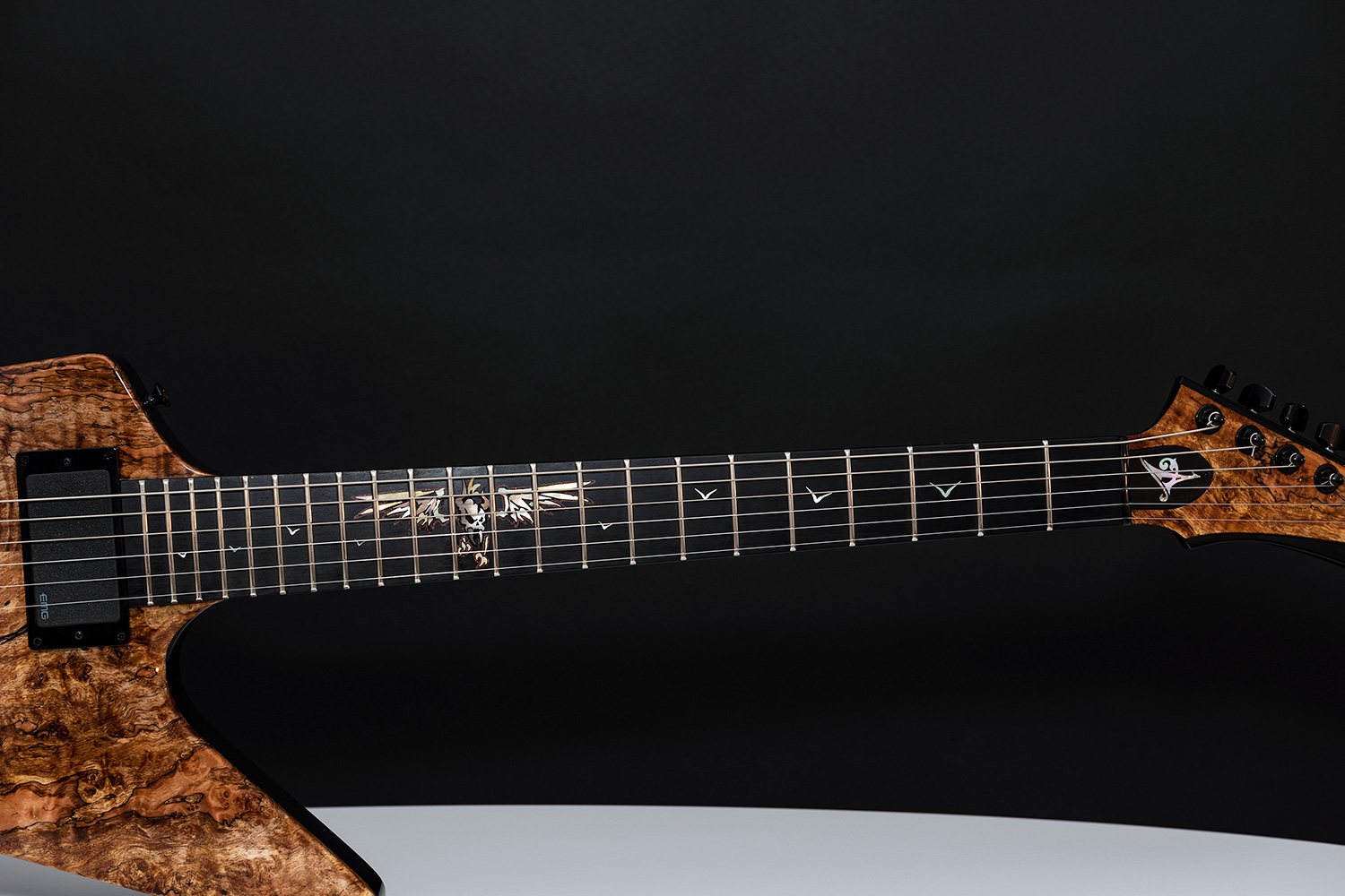 This guitar is called Vulturus and is a tribute to Metallica band Augustin is a luthier with over 15 years of experience, specializing in custom guitars