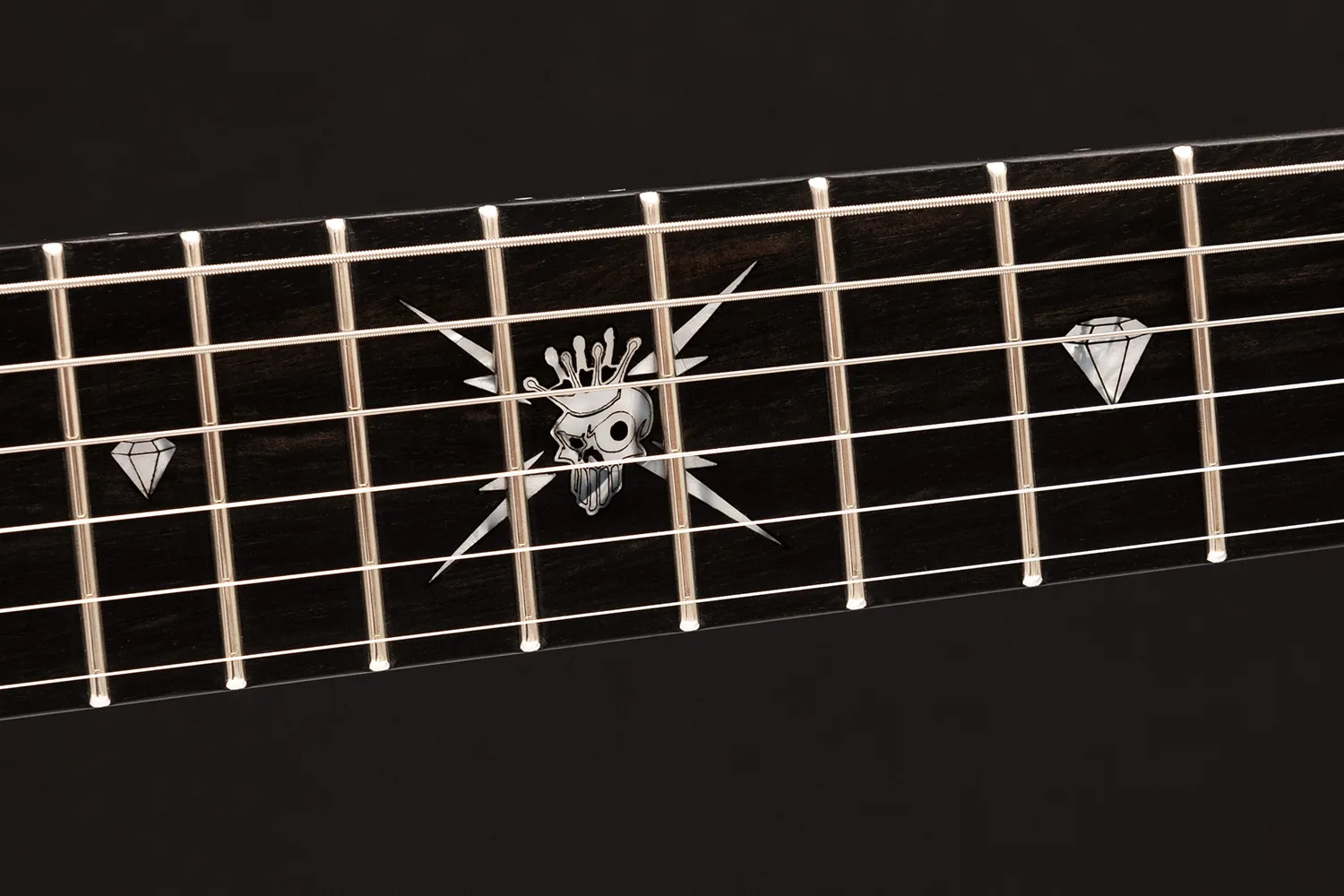 This is a custom guitar, built by a well-known luthier, Augustin Cristian Apostol (@ Avatar2100) for Kai Hansen.  Her name is Yggdrasil