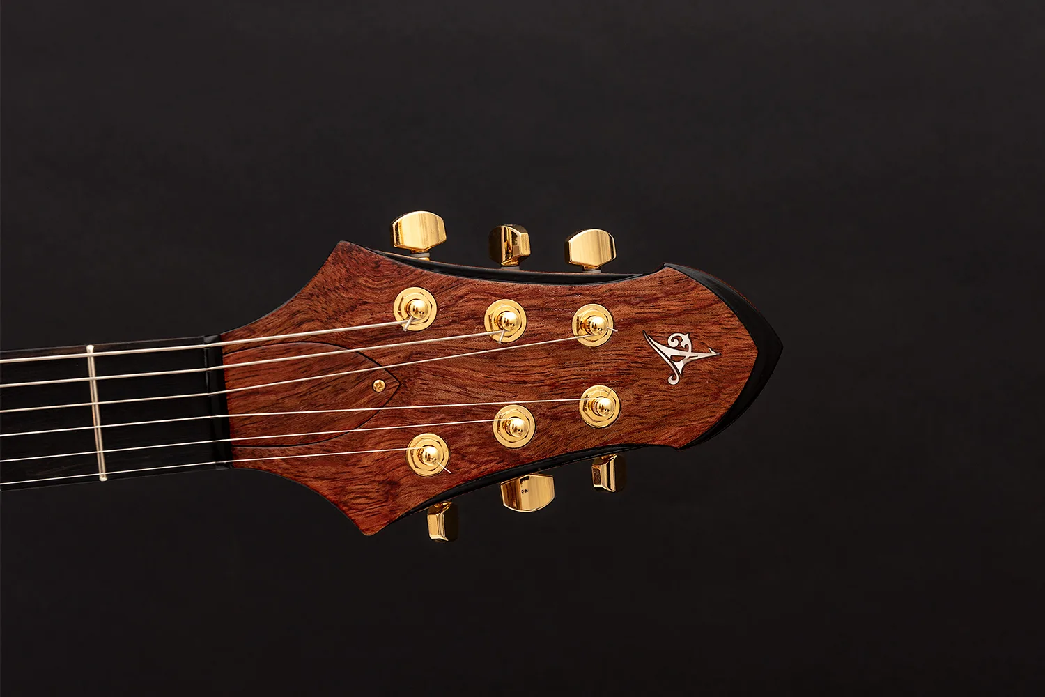 This is a custom guitar, built by a well-known luthier, Augustin Cristian Apostol (@ Avatar2100) for Kai Hansen.  Her name is Yggdrasil